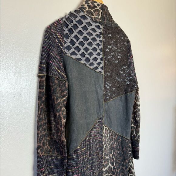 SALE! Brown Dor Dor Couture Multi Pattern Open Sweater Size M EUC - Picture 4 of 6